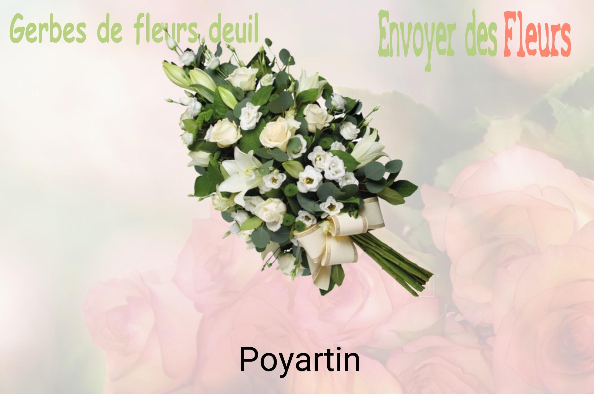 Gerbe de fleurs de deuil livrée à Poyartin
